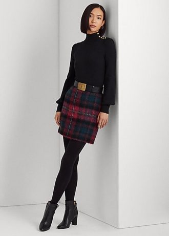 Moniväriset naisten Ralph Lauren Plaid Mohair -kynähameet