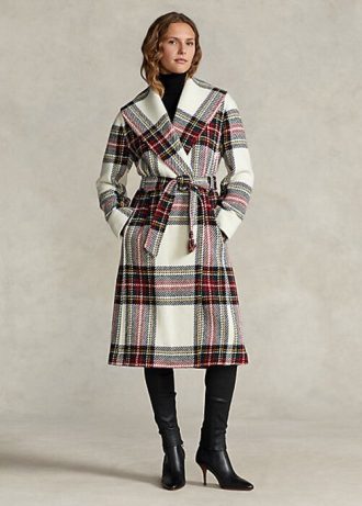 Moniväriset naisten Ralph Lauren Plaid -villasekoitetut kalanruototakit