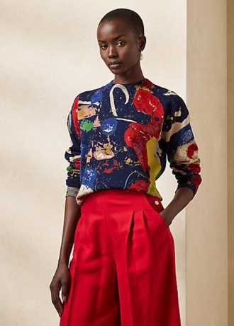 Moniväriset naisten Ralph Lauren Print -puuvillapuserot Moniväriset naisten Ralph Lauren Print -puuvillapuserot