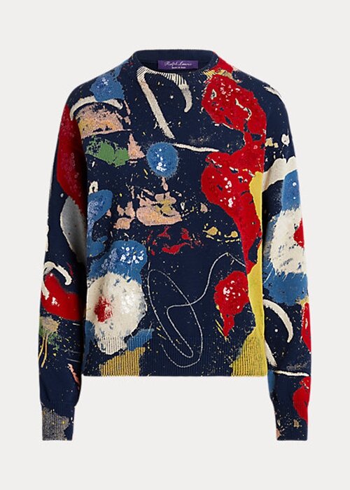 Moniväriset naisten Ralph Lauren Print -puuvillapuserot Moniväriset naisten Ralph Lauren Print -puuvillapuserot