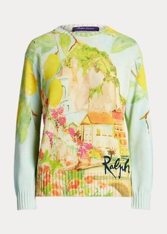 Moniväriset naisten Ralph Lauren Print -puuvillapuserot Moniväriset naisten Ralph Lauren Print -puuvillapuserot
