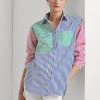 Moniväriset naisten Ralph Lauren Striped Cotton Broadcloth -paidat Moniväriset naisten Ralph Lauren Striped Cotton Broadcloth -paidat