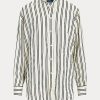 Musta / kermanvärinen Naisten Ralph Lauren Oversize raidalliset satiinipaidat Musta / kermanvärinen Naisten Ralph Lauren Oversize raidalliset satiinipaidat
