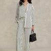Musta/kermanvärinen naisten Ralph Lauren Striped Satin -leveälahkeiset housut Musta/kermanvärinen naisten Ralph Lauren Striped Satin -leveälahkeiset housut