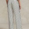 Musta/kermanvärinen naisten Ralph Lauren Striped Satin -leveälahkeiset housut Musta/kermanvärinen naisten Ralph Lauren Striped Satin -leveälahkeiset housut