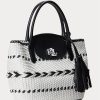 Musta/Lumivalkoinen Naisten Ralph Lauren Geo-Motif Kudotut nahka Suuret Perri Kangaskassit Musta/Lumivalkoinen Naisten Ralph Lauren Geo-Motif Kudotut nahka Suuret Perri Kangaskassit