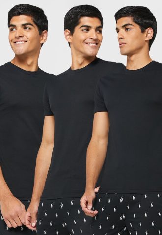Musta miesten Ralph Lauren 3 Pack Assorted Crew Neck T-paidat