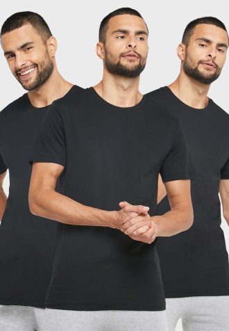 Musta miesten Ralph Lauren 3 Pack Assorted Crew Neck T-paidat
