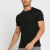 Musta miesten Ralph Lauren brodeerattu logo Crew Neck T-paidat