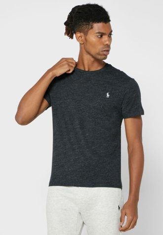 Musta Miesten Ralph Lauren Chest Logo Crew Neck T-paidat