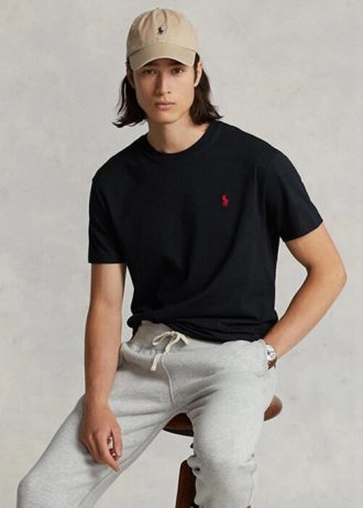 Musta Miesten Ralph Lauren Classic Fit Jersey Crewneck T-paidat