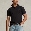 Musta miesten Ralph Lauren Classic Fit mesh poolopaidat Musta miesten Ralph Lauren Classic Fit mesh poolopaidat