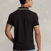 Musta miesten Ralph Lauren Classic Fit mesh poolopaidat Musta miesten Ralph Lauren Classic Fit mesh poolopaidat