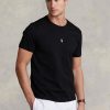 Musta miesten Ralph Lauren Custom Slim Fit Crewneck T-paidat Musta miesten Ralph Lauren Custom Slim Fit Crewneck T-paidat