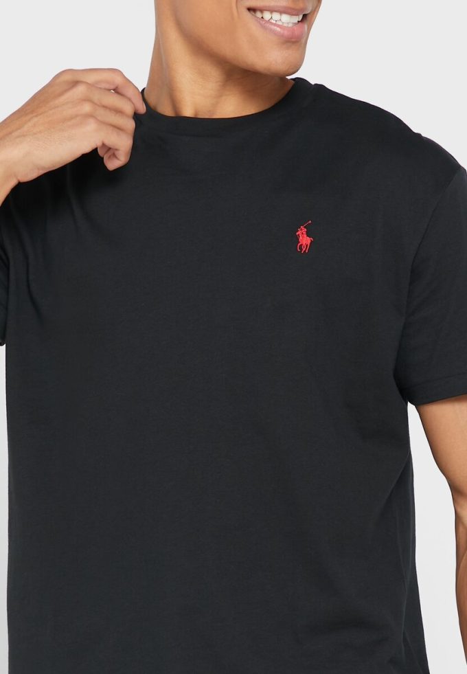 Musta Miesten Ralph Lauren Essential Crew Neck T-paidat Musta Miesten Ralph Lauren Essential Crew Neck T-paidat