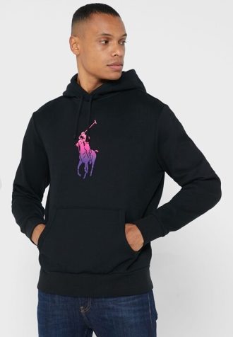 Musta miesten Ralph Lauren Graafinen huppari