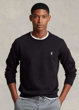 Musta miesten Ralph Lauren kaksinkertainen neulepusero