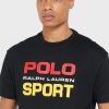 Musta Miesten Ralph Lauren Logo Crew Neck T-paidat