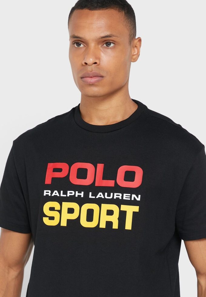 Musta Miesten Ralph Lauren Logo Crew Neck T-paidat