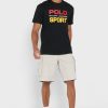 Musta Miesten Ralph Lauren Logo Crew Neck T-paidat