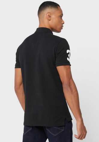 Musta miesten Ralph Lauren Logo poolopaidat Musta miesten Ralph Lauren Logo poolopaidat