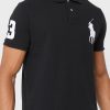 Musta miesten Ralph Lauren Logo poolopaidat Musta miesten Ralph Lauren Logo poolopaidat