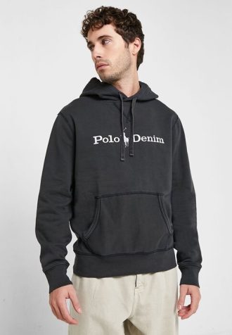 Musta miesten Ralph Lauren -logohuppari