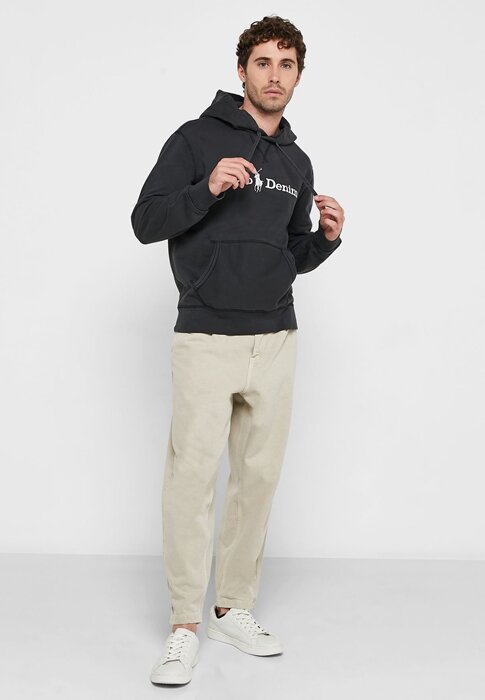 Musta miesten Ralph Lauren -logohuppari Musta miesten Ralph Lauren -logohuppari