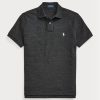 Musta miesten Ralph Lauren mukautetut Slim Fit mesh poolopaidat