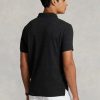 Musta miesten Ralph Lauren mukautetut Slim Fit mesh poolopaidat
