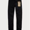 Musta miesten Ralph Lauren Slim Fit mustat-mustalla Selvedge-farkut