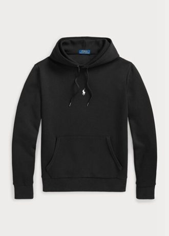 Musta miesten Ralph Lauren tuplaneulottu huppari