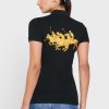 Musta Naisten Ralph Lauren Button Yksityiskohta Shirt Poolopaidat Musta Naisten Ralph Lauren Button Yksityiskohta Shirt Poolopaidat
