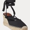 Musta naisten Ralph Lauren Canvas Wedge Espadrille Musta naisten Ralph Lauren Canvas Wedge Espadrille