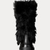 Musta naisten Ralph Lauren Celia Shearling & Kiillotetut nahkasaappaat Musta naisten Ralph Lauren Celia Shearling & Kiillotetut nahkasaappaat