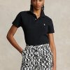 Musta naisten Ralph Lauren Classic Fit mesh poolopaidat Musta naisten Ralph Lauren Classic Fit mesh poolopaidat