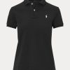 Musta naisten Ralph Lauren Classic Fit mesh poolopaidat Musta naisten Ralph Lauren Classic Fit mesh poolopaidat
