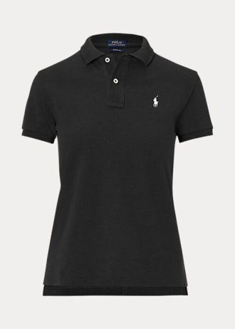 Musta naisten Ralph Lauren Classic Fit mesh poolopaidat Musta naisten Ralph Lauren Classic Fit mesh poolopaidat