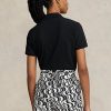 Musta naisten Ralph Lauren Classic Fit mesh poolopaidat Musta naisten Ralph Lauren Classic Fit mesh poolopaidat