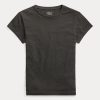 Musta naisten Ralph Lauren Cotton Jersey Crewneck T-paidat Musta naisten Ralph Lauren Cotton Jersey Crewneck T-paidat