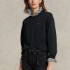 Musta naisten Ralph Lauren Fleece Crewneck Pullover -pusero Musta naisten Ralph Lauren Fleece Crewneck Pullover -pusero
