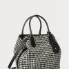 Musta naisten Ralph Lauren Houndstooth Medium Bellport käsilaukku Musta naisten Ralph Lauren Houndstooth Medium Bellport käsilaukku