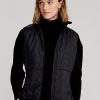 Musta naisten Ralph Lauren Hybrid Mockneck -vetoketjuliivi