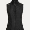 Musta naisten Ralph Lauren Hybrid Mockneck -vetoketjuliivi