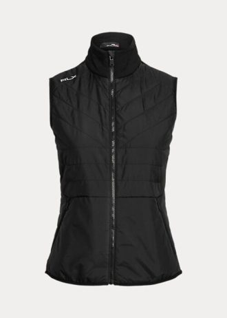Musta naisten Ralph Lauren Hybrid Mockneck -vetoketjuliivi Musta naisten Ralph Lauren Hybrid Mockneck -vetoketjuliivi