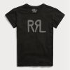 Musta Naisten Ralph Lauren Logo Cotton Jersey T-paidat Musta Naisten Ralph Lauren Logo Cotton Jersey T-paidat