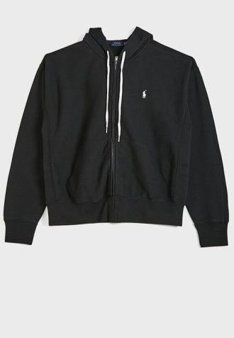 Musta naisten Ralph Lauren -logolla kiristettävä huppari Musta naisten Ralph Lauren -logolla kiristettävä huppari