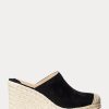 Musta naisten Ralph Lauren Pennie Suede Espadrille Musta naisten Ralph Lauren Pennie Suede Espadrille