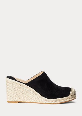 Musta naisten Ralph Lauren Pennie Suede Espadrille