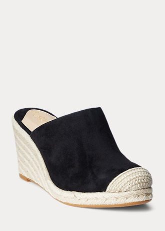 Musta naisten Ralph Lauren Pennie Suede Espadrille